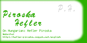 piroska hefler business card